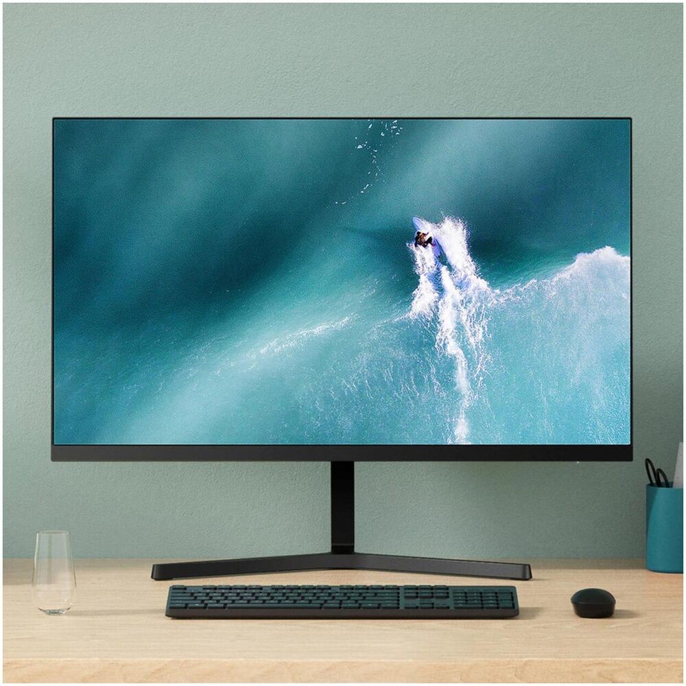 Sleek and compact desktop monitor with slim bezels for a modern workspace.